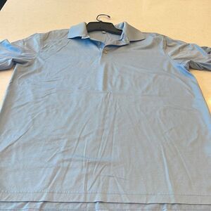 Peter Millar mens medium shirt, blue 100% cotton Westwood private bank. Nice